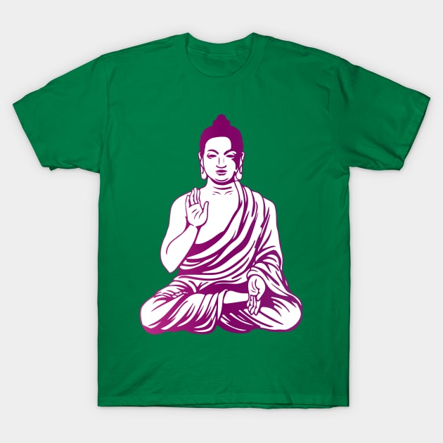 Buddha (purple) T-Shirt by emptyspaceshop